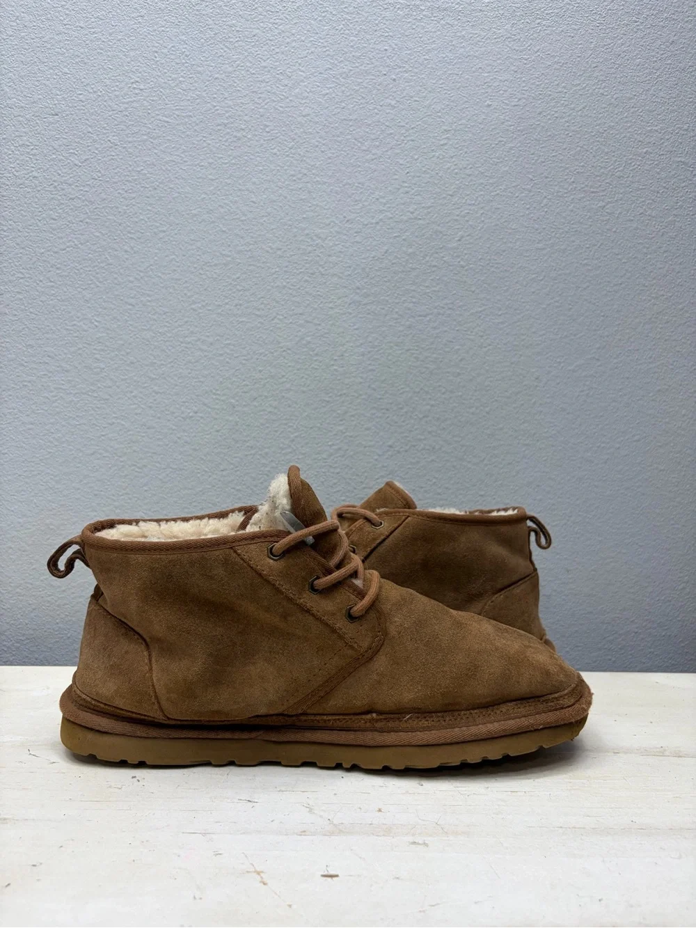 Ugg Brown Suede Neumel Lace Up Ankle Boots Size 10